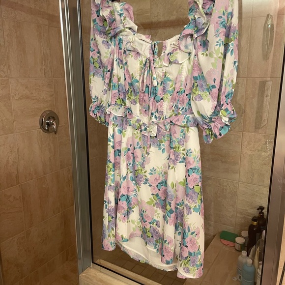 FOR LOVE AND LEMONS / Imogen Floral Puff Sleeve Mini Dress - Picture 4 of 6